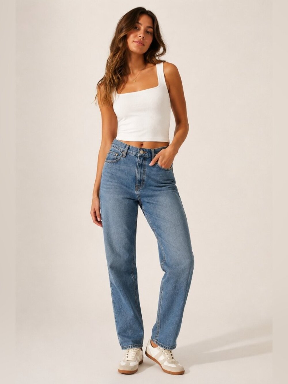 DU/ER Performance Denim High Rise Straight Leg Jeans 26x29